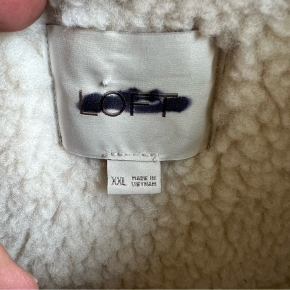 LOFT Brown Crackle Faux Leather Shearling Pocket Vest Open Front Plus Size XXL - Picture 5 of 7